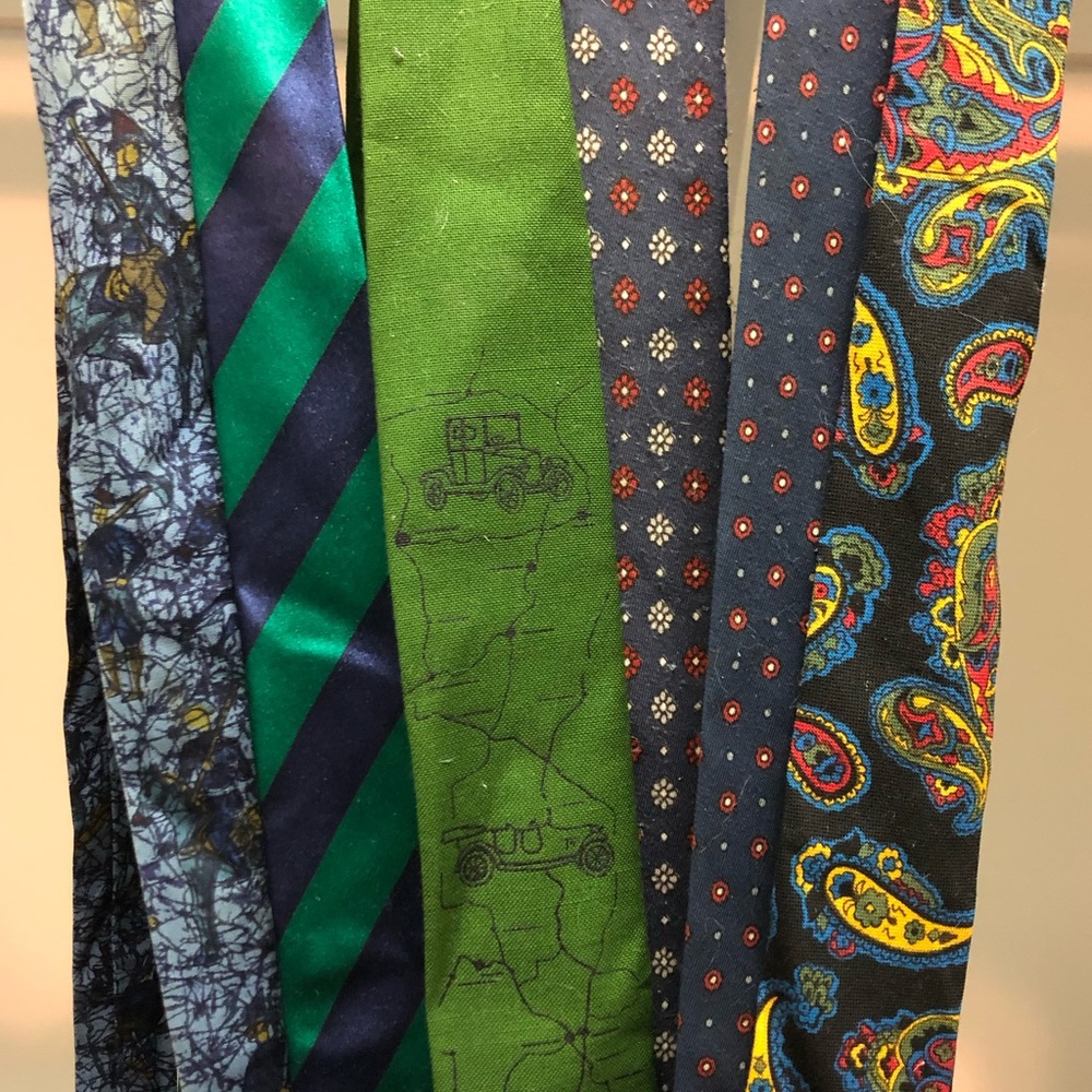 Lot of six vintage skinny ties!